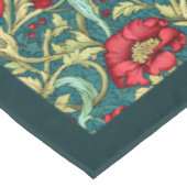William Morris Pimpernel Rot Pastellblau Tischdecke (Schrägansicht)