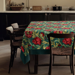 William Morris Pimpernel Rot Pastellblau Tischdecke