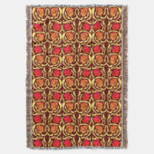 William Morris Pimpernel, Rust Orange und Brown Decke (Vorderseite Vertikal)