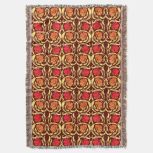 William Morris Pimpernel, Rust Orange und Brown Decke