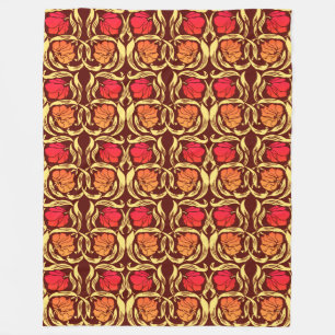 William Morris Pimpernel, Rust Orange und Brown Fleecedecke