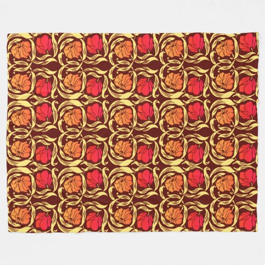 William Morris Pimpernel, Rust Orange und Brown Fleecedecke (Vorderseite (Horizontal))