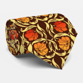 William Morris Pimpernel, Rust Orange und Brown Krawatte (Gerollt)