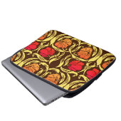 William Morris Pimpernel, Rust Orange und Brown Laptopschutzhülle (Vorne Knopf)