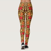 William Morris Pimpernel, Rust Orange und Brown Leggings (Rückseite)