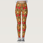William Morris Pimpernel, Rust Orange und Brown Leggings (Vorderseite)