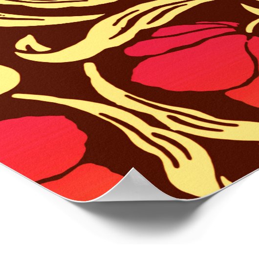 William Morris Pimpernel, Rust Orange und Brown Poster (Ecke)