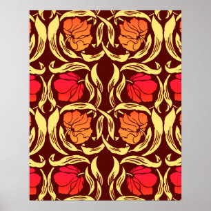 William Morris Pimpernel, Rust Orange und Brown Poster