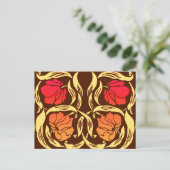 William Morris Pimpernel, Rust Orange und Brown Postkarte (Stehend Vorderseite)
