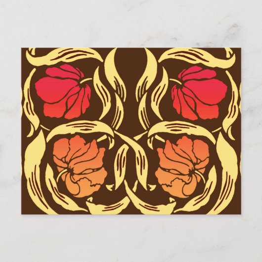 William Morris Pimpernel, Rust Orange und Brown Postkarte (Vorderseite)