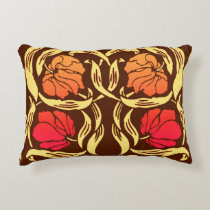 William Morris Pimpernel, Rust Orange und Brown Zierkissen