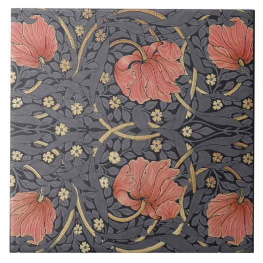 William Morris Pimpernel Seamless Pattern Fliese (Vorderseite)