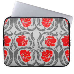 William Morris Pimpernel, Silber Grau und Rot Laptopschutzhülle