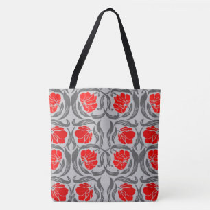 William Morris Pimpernel, Silber Grau und Rot Tasche