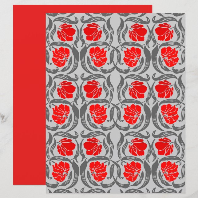 William Morris Pimpernel, Silver Gray und Red (Vorne/Hinten)