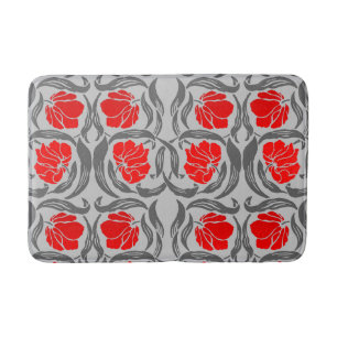 William Morris Pimpernel, Silver Gray und Red Badematte