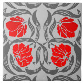 William Morris Pimpernel, Silver Gray und Red Fliese (Vorderseite)