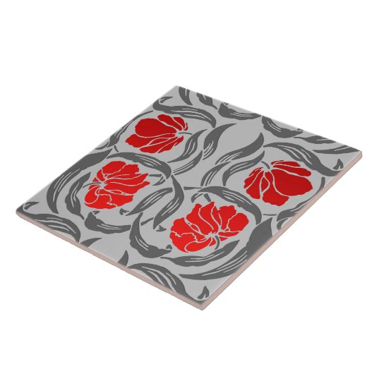 William Morris Pimpernel, Silver Gray und Red Fliese (Seite)