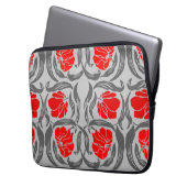 William Morris Pimpernel, Silver Gray und Red Laptopschutzhülle (Vorderseite Links)