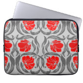 William Morris Pimpernel, Silver Gray und Red Laptopschutzhülle (Vorderseite)