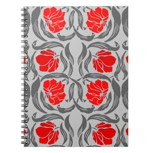 William Morris Pimpernel, Silver Gray und Red Notizblock (Vorderseite)