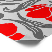 William Morris Pimpernel, Silver Gray und Red Poster (Ecke)