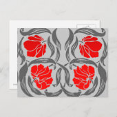 William Morris Pimpernel, Silver Gray und Red Postkarte (Vorne/Hinten)