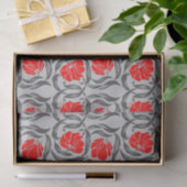 William Morris Pimpernel, Silver Gray und Red Seidenpapier (Geschenk)
