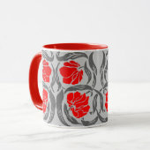 William Morris Pimpernel, Silver Gray und Red Tasse (Vorderseite Links)
