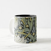 William Morris - Pimpernel-Tapeten-Entwurf Zweifarbige Tasse (Vorderseite Links)