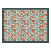William Morris Pimpernel Terracotta Pastellblau Tischdecke (Vorderseite (Horizontal))