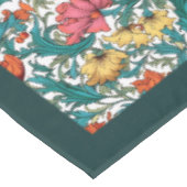 William Morris Pimpernel Terracotta Pastellblau Tischdecke (Schrägansicht)