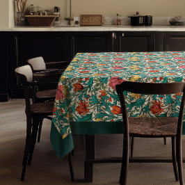 William Morris Pimpernel Terracotta Pastellblau Tischdecke