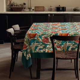 William Morris Pimpernel Terracotta Pastellblau Tischdecke