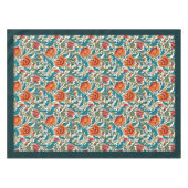 William Morris Pimpernel Terracotta Pastellblau Tischdecke (Vorderseite (Horizontal))