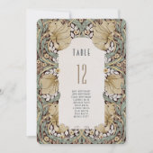 William Morris Pimpernel Tischnummer Card (Vorderseite)