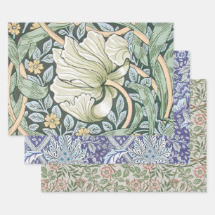 William Morris Pimpernel Tulpen Botanische Kunst Geschenkpapier Set