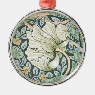 William Morris Pimpernel Tulpen Botanische Kunst Silbernes Ornament