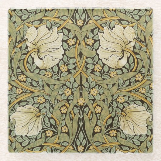 William Morris Pimpernel Vintag Pre-Raphaelite Glasuntersetzer (Vorderseite)