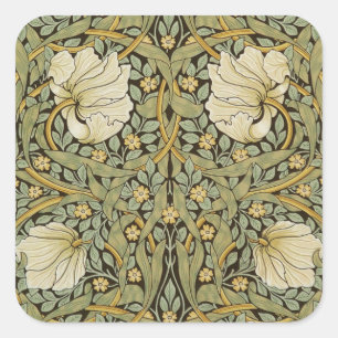 William Morris Pimpernel Vintag Pre-Raphaelite Quadratischer Aufkleber