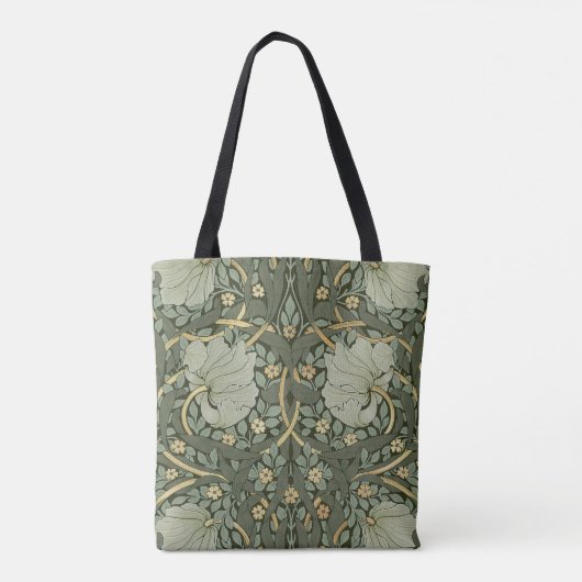 William Morris Pimpernel Warm Green Gold Muster Tasche (Rückseite)