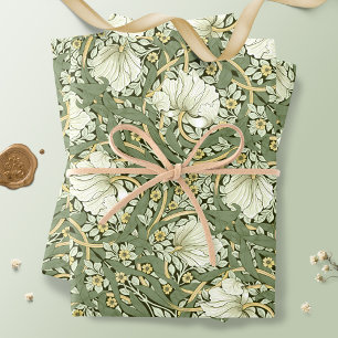 William Morris Pimpernel White Sage Green Geschenkpapier Set