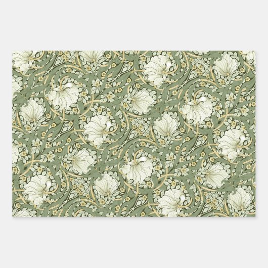 William Morris Pimpernel White Sage Green Geschenkpapier Set (Vorderseite 3)