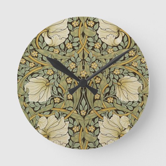 William Morris PimpernelVintager Pre-Raphaelite Runde Wanduhr (Vorderseite)