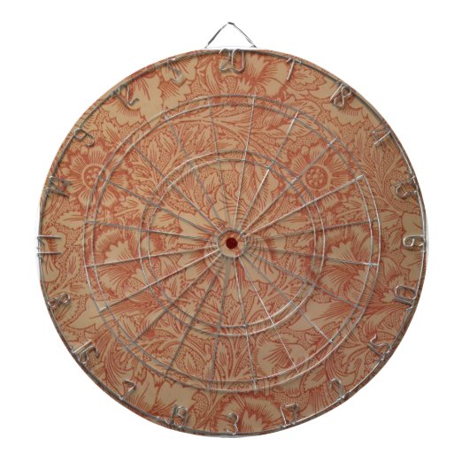 William Morris Pink Poppy Blume Floral Dartscheibe (vorne)