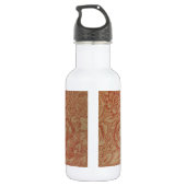 William Morris Pink Poppy Blume Floral Edelstahlflasche (Rückseite)