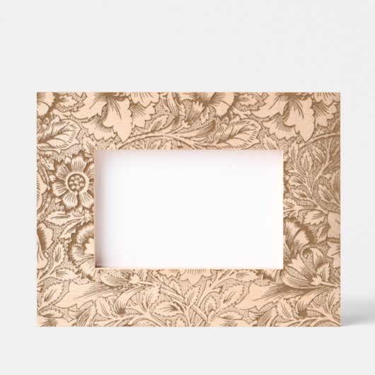 William Morris Pink Poppy Blume Floral Geätzte Rahmen (Vorderseite)