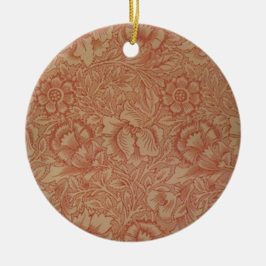 William Morris Pink Poppy Blume Floral Keramik Ornament (Vorne)