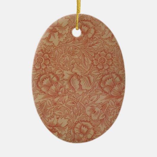 William Morris Pink Poppy Blume Floral Keramik Ornament (Vorne)