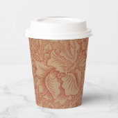 William Morris Pink Poppy Blume Floral Pappbecher (Links)